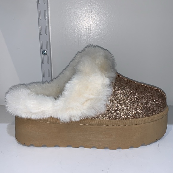 PLATFORM SPARKLY GOLD SLIPPERS - Picture 4 of 10